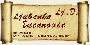 Ljubenko Ducanović vizit kartica